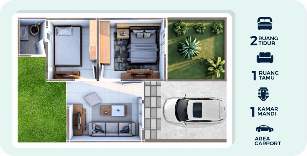 DENAH RUMAH SUBSIDI DEKAT COLOMADU SOLO CENGKLIK PARK