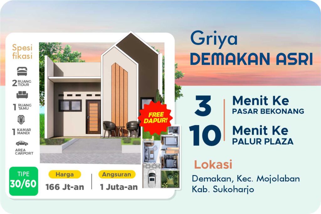 PERUMAHAN SUBSIDI DEKAT PASAR BEKONANG UNS PALUR SOLO SUKOHARJO