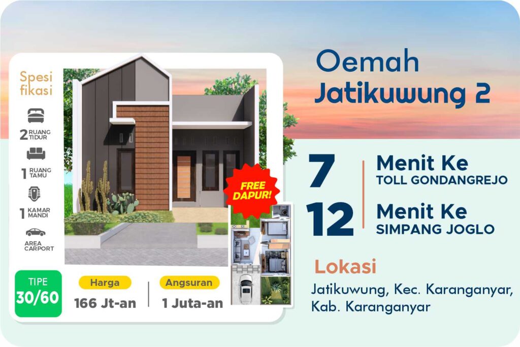 PERUMAHAN SUBSIDI DEKAT TOL GONDANGREJO JOGLO SOLO KARANGANYAR