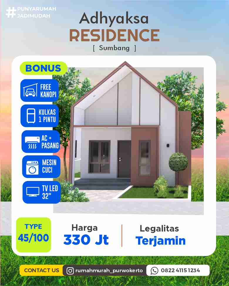 rumah komersil murah purwokerto dekat UNSOED adhyaksa