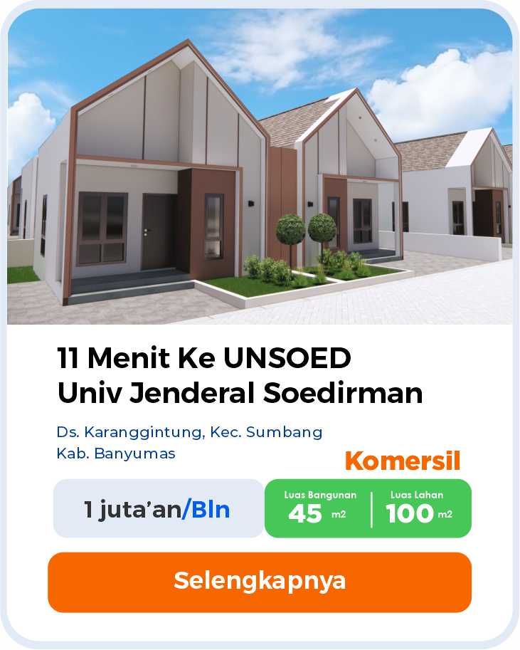 Perumahan komersil purwokerto dekat RSUD Margono depo pelita