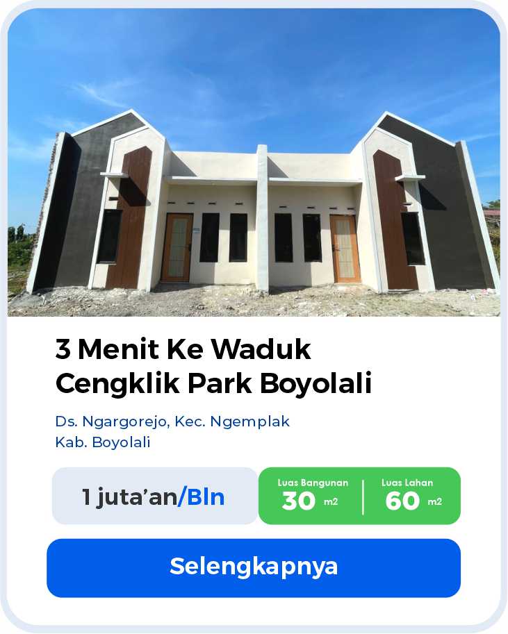 Perumahan subsidi boyolali dekat waduk cengklik park