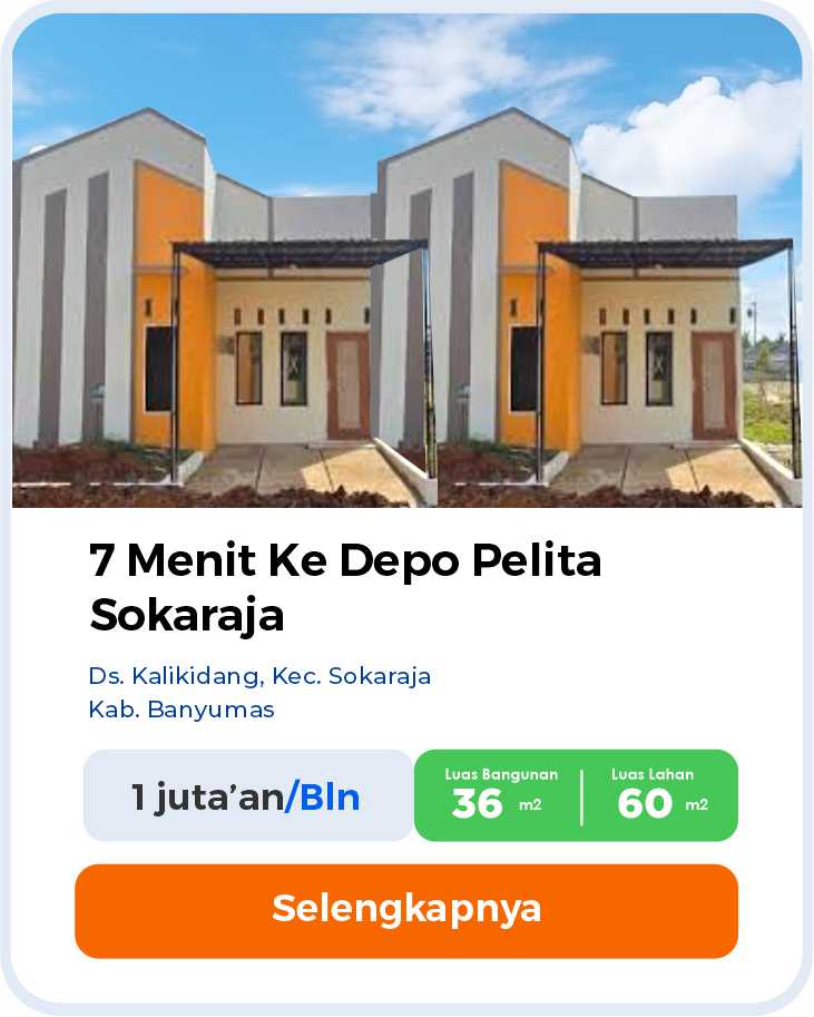 Perumahan subsidi purwokerto dekat RSUD Margono depo pelita