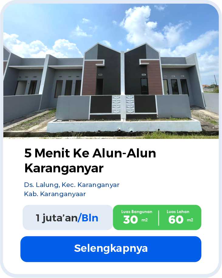 Perumahan subsidi soloraya dekat alun alun karanganyar