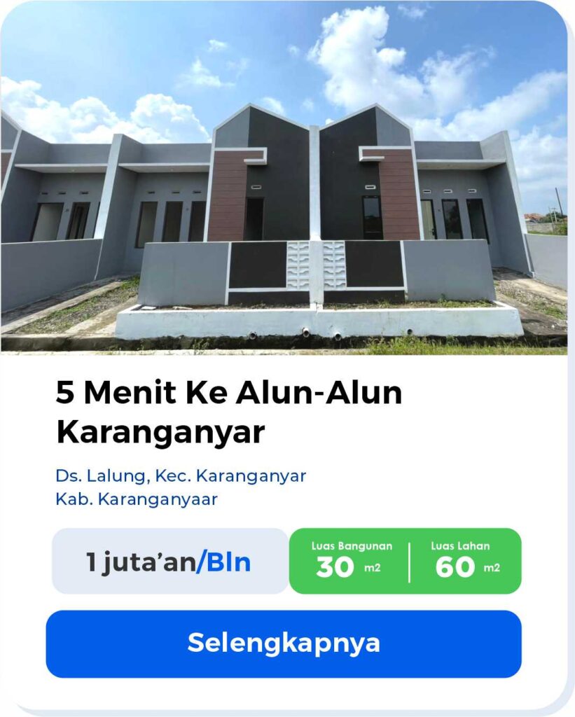 rumah subsidi solo dekat alun alun karanganyar